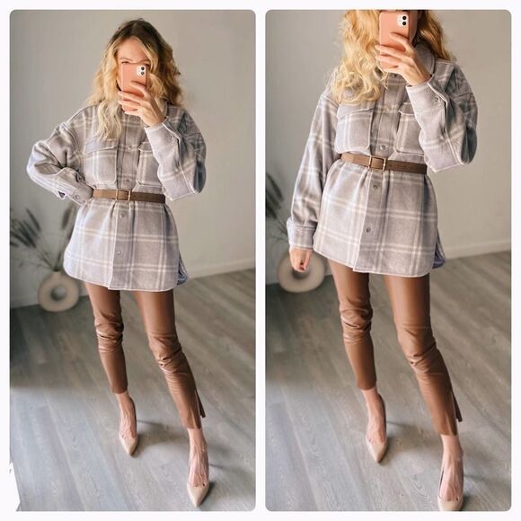 H&M Overshirt Jacket Oversized Shacket Lined - Picture 2 of 4